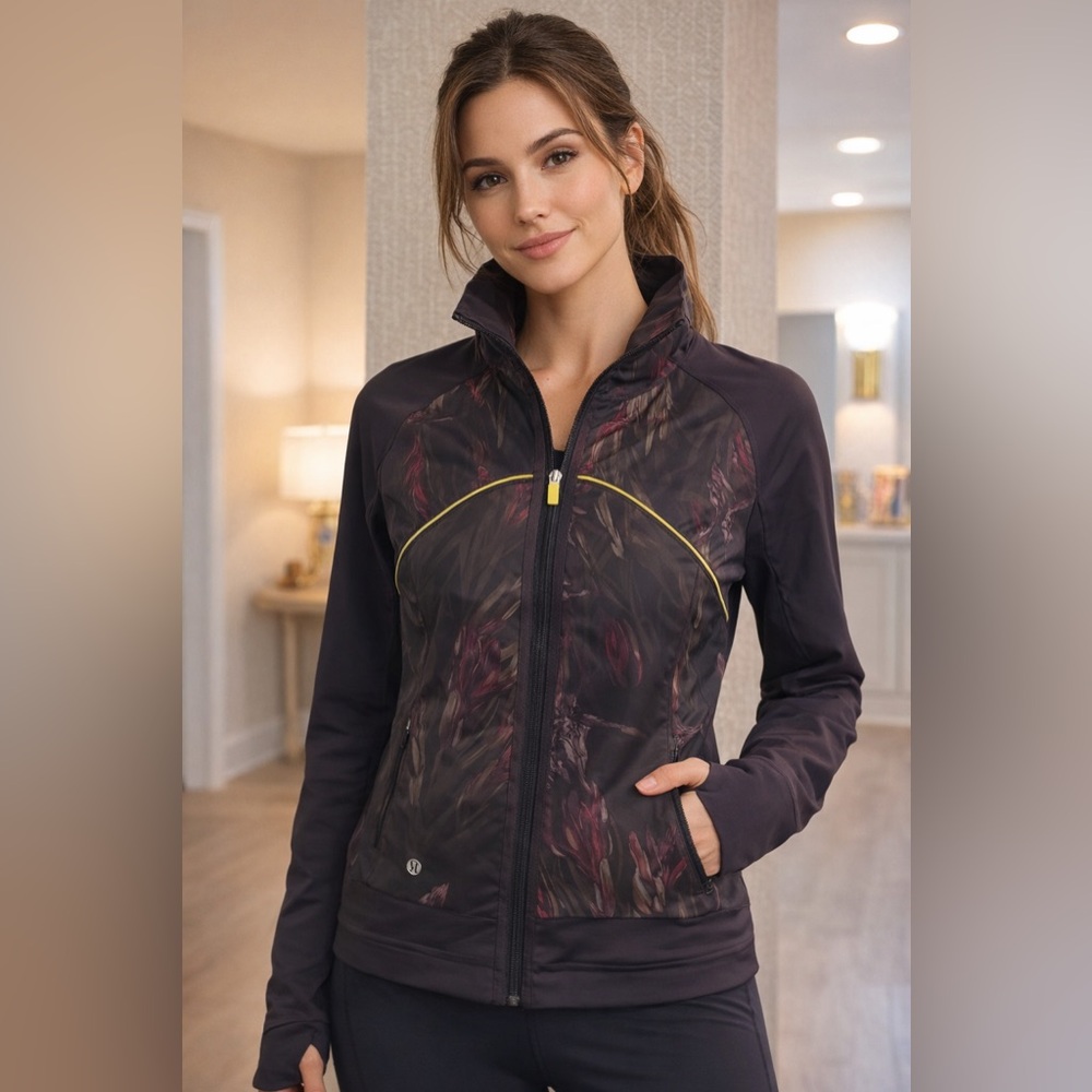 Lululemon Forme Jacket - Midnight Iris Multi Floral - Estimated Size 8 🧘‍♀️💜